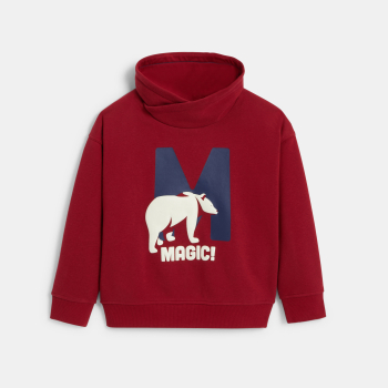 سويت شيرت أحمر أرجواني مطبوع عليه رسالة للأولاد